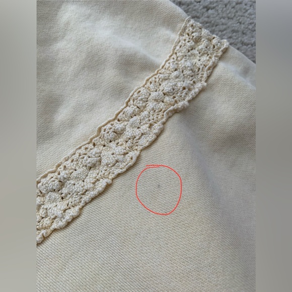 Aerie Size Large Pale Yellow Hey Crochet Sweatshirt Oversized Boxy Boho Pullover - Picture 10 of 15